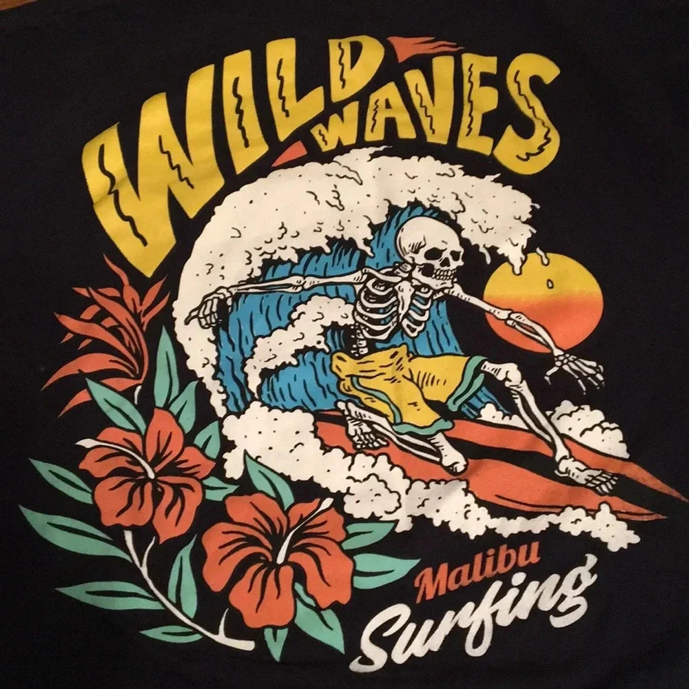 Wild Waves Surfing Malibu T Shirt